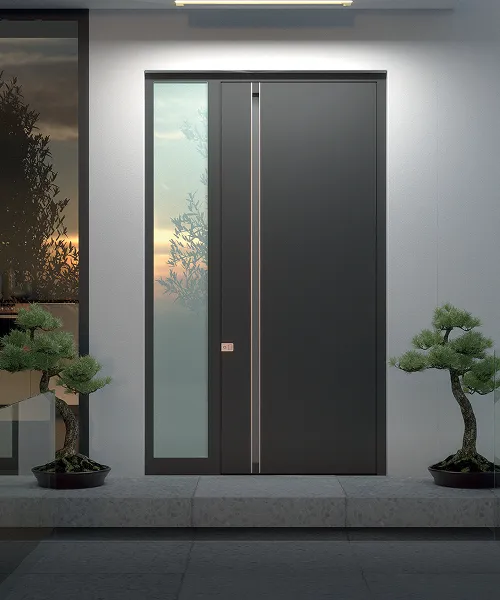 Moderne Aluminium-Haustür mit Glaselement